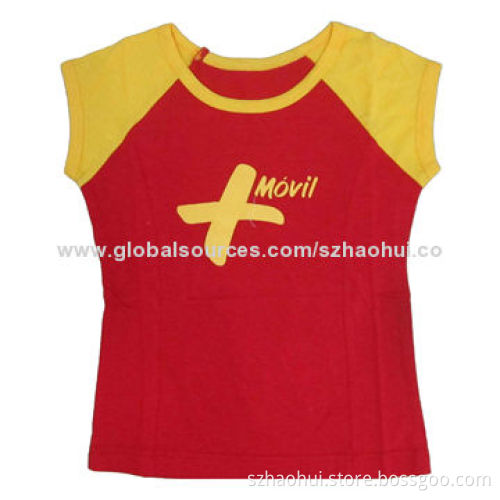 Women's 100% Cotton Raglan Design Printed T-shirt, Customized Logos and Brands Available